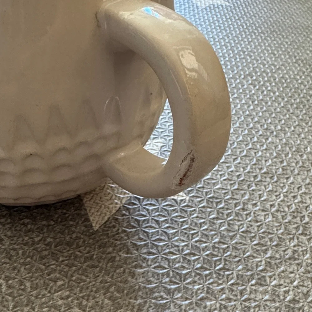 Ceramic Face Mugs - Set of 2 in Green and Cream